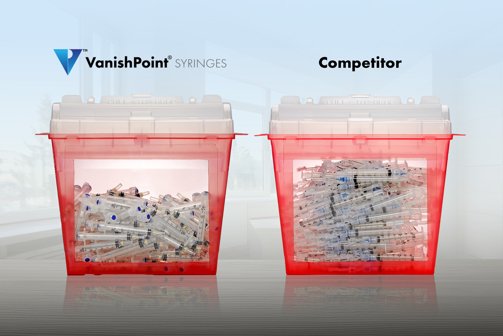 3mL VanishPoint Safety Syringes vs Competitor Disposal Comparison